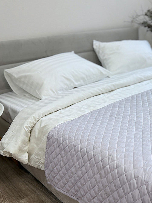 Ecotton Покривало-доріжка на ліжко Ecotton 70х230 см Саші антиалергенна двостороння світло-сіра Киев - изображение 3