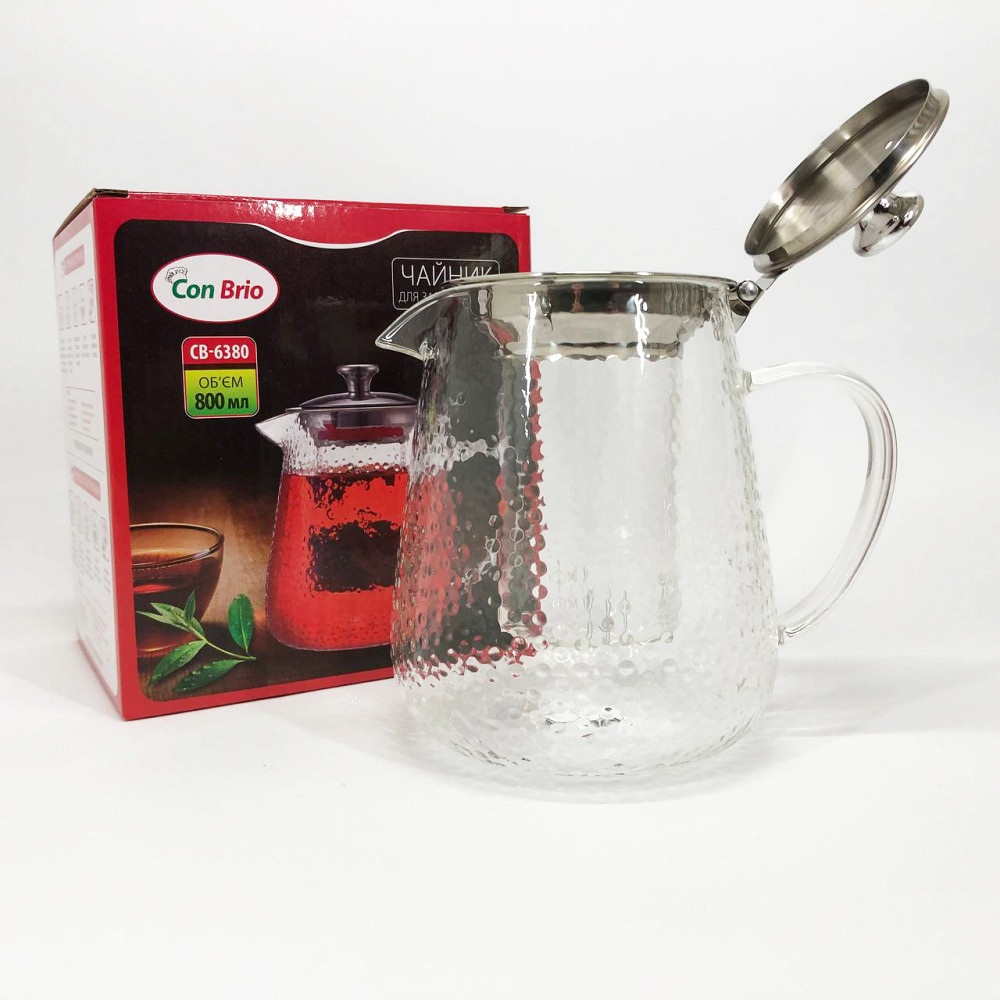 Красиві заварники для чаю Con, Скляний заварний чайник для чаю чайники, Чайник зі скляним заварником PM-70 Львів - фото 4