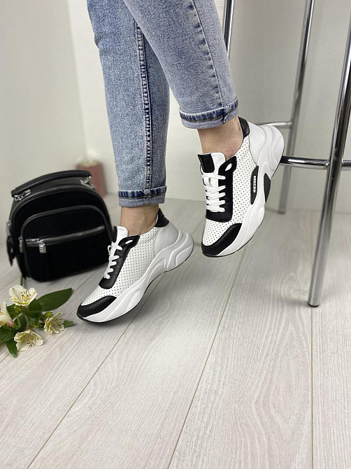 EMELI Кросівки жіночі EMELI 913/4 ST біло/чорні (весна-осінь, шкіра натуральна) (3290) 36р.37р. Коломыя - изображение 2