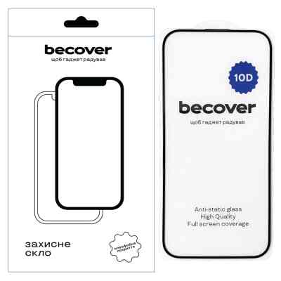 Стекло защитное BeCover Apple iPhone 16 10D Black (712321) Винница