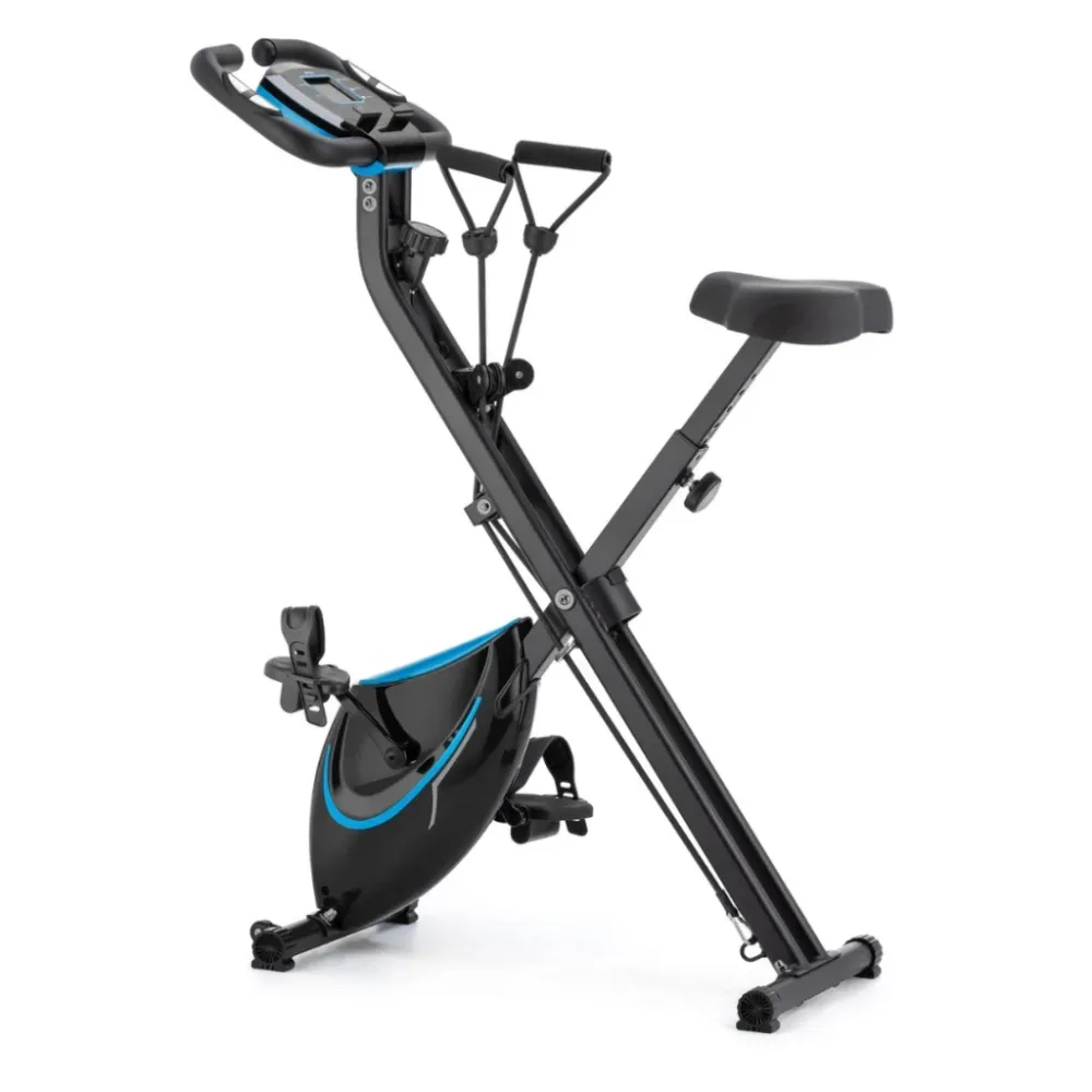 Велотренажер магнитный Gymtek FX600 складной с эспандерами черный/синий Киев - изображение 6