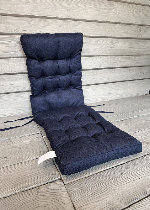 Подушка для стільців (40x120х4 см) подвійна Decorator Мальмо колір темно-синій 84-172 Київ - фото 3