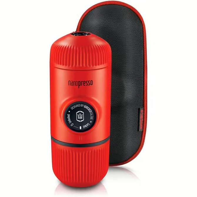 Эспрессо-кофеварка Wacaco Nanopresso 18 бар 80мл с чехлом Красный Винница - изображение 1