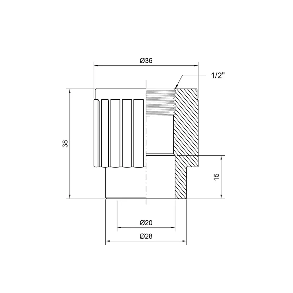 Муфта PPR Thermo Alliance 20х1/2" ВР Київ - фото 7