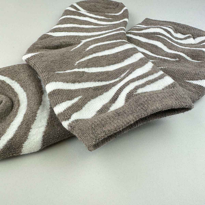 Теплі шкарпетки жіночі класичні в смужку Греві GM Textile Високі 36-41 Попелястий Суми - фото 3