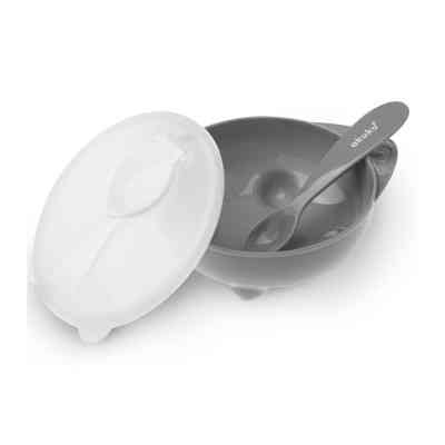Набор детской посуды Akuku с ложкой, серая (A0425) Винница