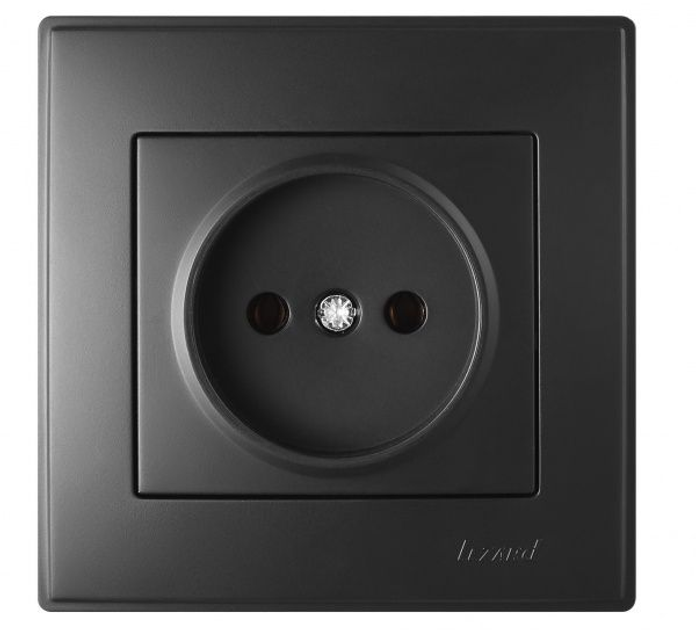 LESYA Розетка без заземления антрацит Lezard Харьков - изображение 1