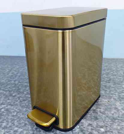 Відро для сміття з плавним закриттям прямокутне Mixxus Premium Quadro-TC0105 Brushed Gold 5 л (колір матове золото) (MI8394) ( ( Харків