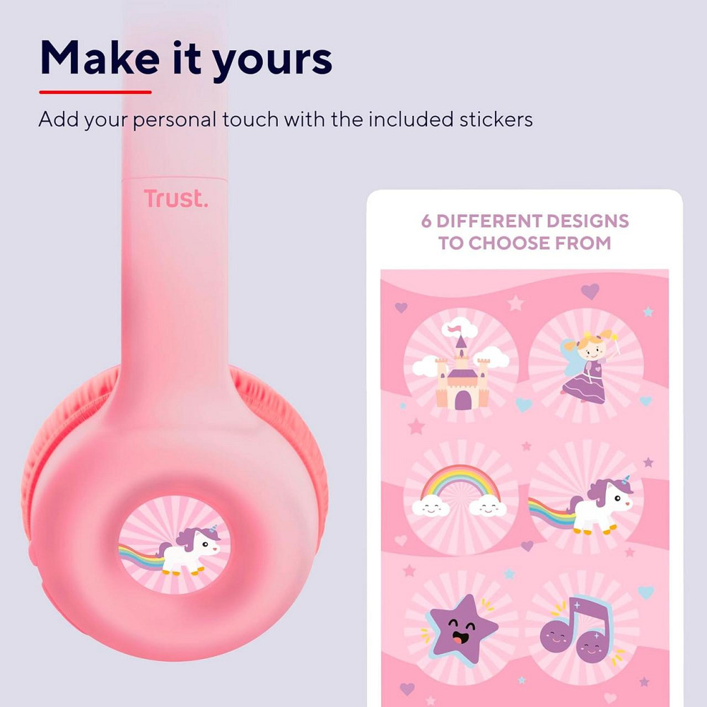 Bluetooth-гарнітура Trust On-ear Nouna Kids, Wireless Pink (25274) ( 15599 ) Харків - фото 14
