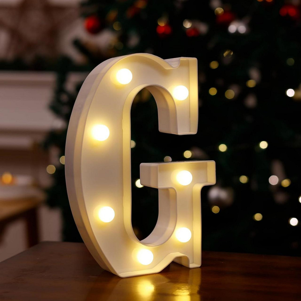 Буква с подсветкой G объемная маленькая 21 на 15 см белый Киев - изображение 2