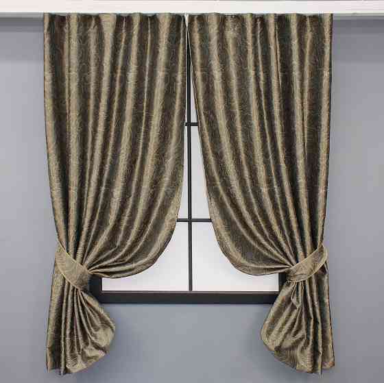 Комплект коротких штор VR-Textil Жаккард Fantasy № 1631ш Капучино 140х170 см 2 шт (35-0290) Киев