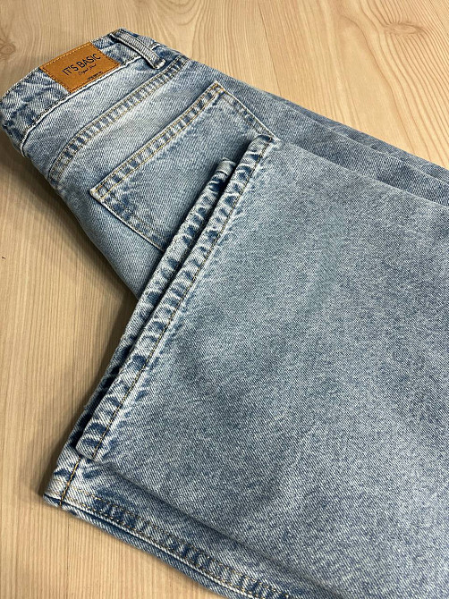 Джинси жіночі Its Basic 2499-3-4 Wide Leg jeans з високою талією широкі рівні від стегна з виточками на стегнах блакитні, блакитний, 40, 40, 78 см, 10 Київ - фото 8