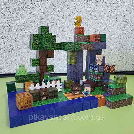 Магнитный конструктор Minecraft 203 магнитных блоков + 6 фигурок Dream World LZCK 085 Хмельницкий