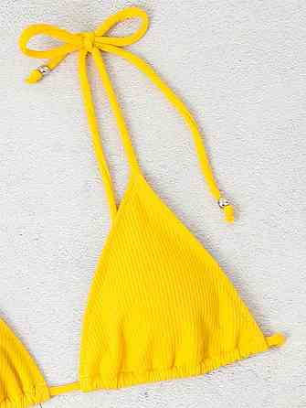 Раздельный купальник шторками на завязках женский S желтый Киев