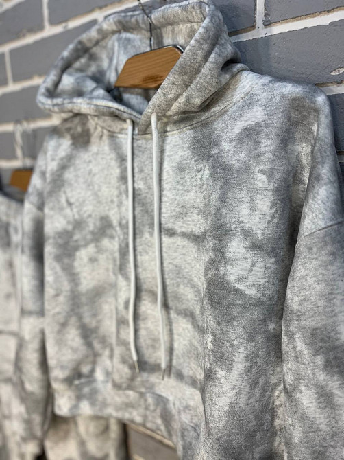 Костюм жіночий Joy One 98596 худі капюшон з джоггерами варений мармуровий утеплений білий, білий, XL Київ - фото 7