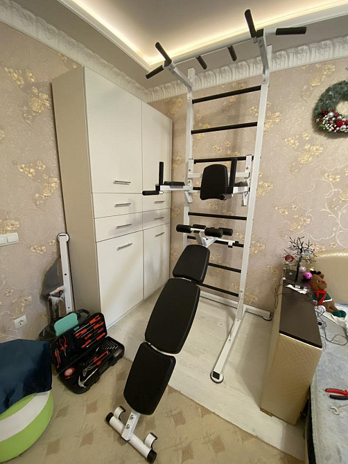 Шведская стенка передвижная Universal White Pro+ универсальная без креплений скамья для пресса турник брусья Каменское - изображение 2