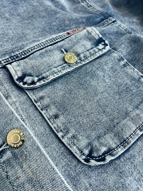 Сорочка жіноча Dicesil 2029 джинсова оверсайз широка накладені кишені блакитна, блакитний, 5XL Київ - фото 13