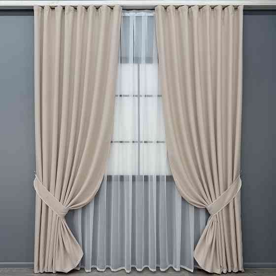 Комплект готовых штор VR-Textil Рогожка TERRA LUXE № 2067ш Таш 150х270 см 2 шт (33-1293) Киев