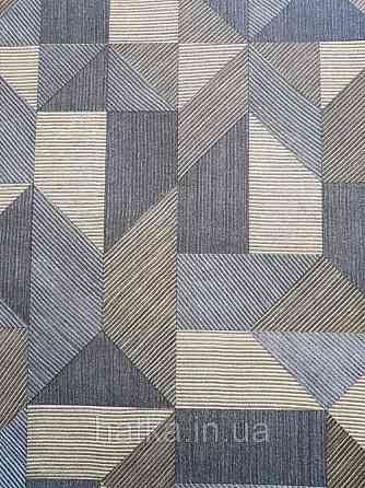 Обои виниловые на флизелиновой основе BLOOMING BL22771 геометрия ромбы треугольники песочный коричневый серый Київ