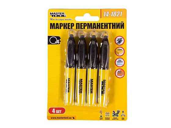 Маркер перманентний чорний (4шт.) 14-1821 ТМ MASTER TOOL Київ