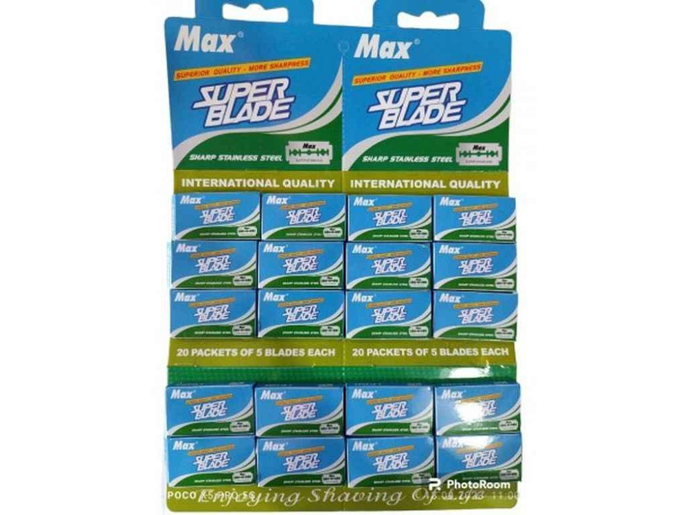 Леза для гоління 100шт Max (1 планшет/20 пач *5лез) ТМ SUPER BLADE Київ - фото 1