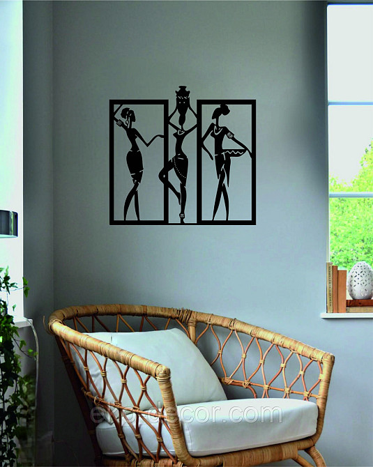 Декоративное настенное Панно «Девушка» Декор на стену 70*66 см, Черный Киев - изображение 6