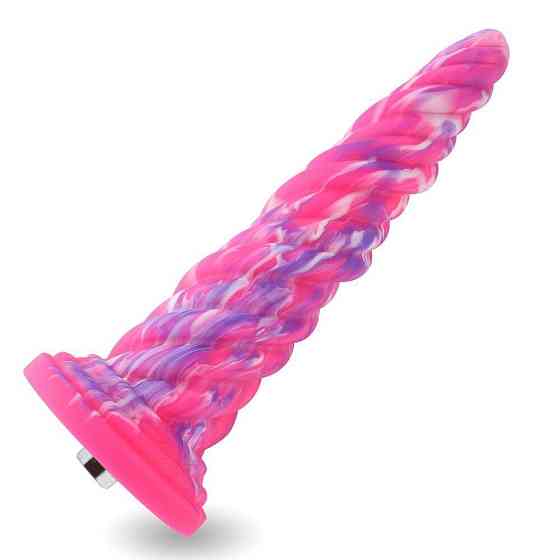 Фантазійний фалоімітатор 10.12″ для секс-машин Hismith Silicone Dildo rose Monster Series, KlicLok Sex Aura Київ