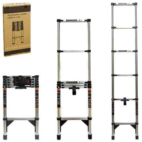 Лестница телескопическая 2.3м, приставная, нержавеющая сталь Киев
