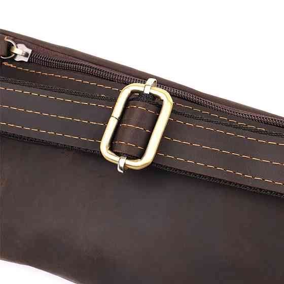 Удобная сумка-бананка для мужчин из натуральной винтажной кожи Shvigel 23121 Коричневый Киев