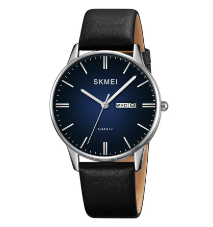 Часы мужские классические Skmei 2250 (Черный с серебристым корпусом) Винница