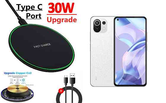 Бездротовий зарядний пристрій Copper до 30W для Samsung Galaxy Note 20, Galaxy Note 20 Ultra, USB-C, LED Київ