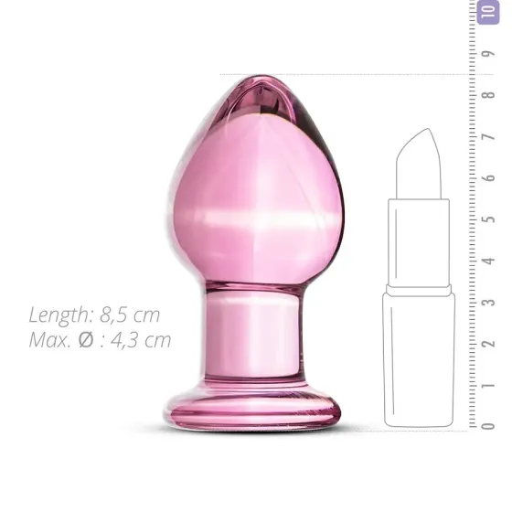 Рожева анальна пробка зі скла Gildo Pink Glass Buttplug Львів