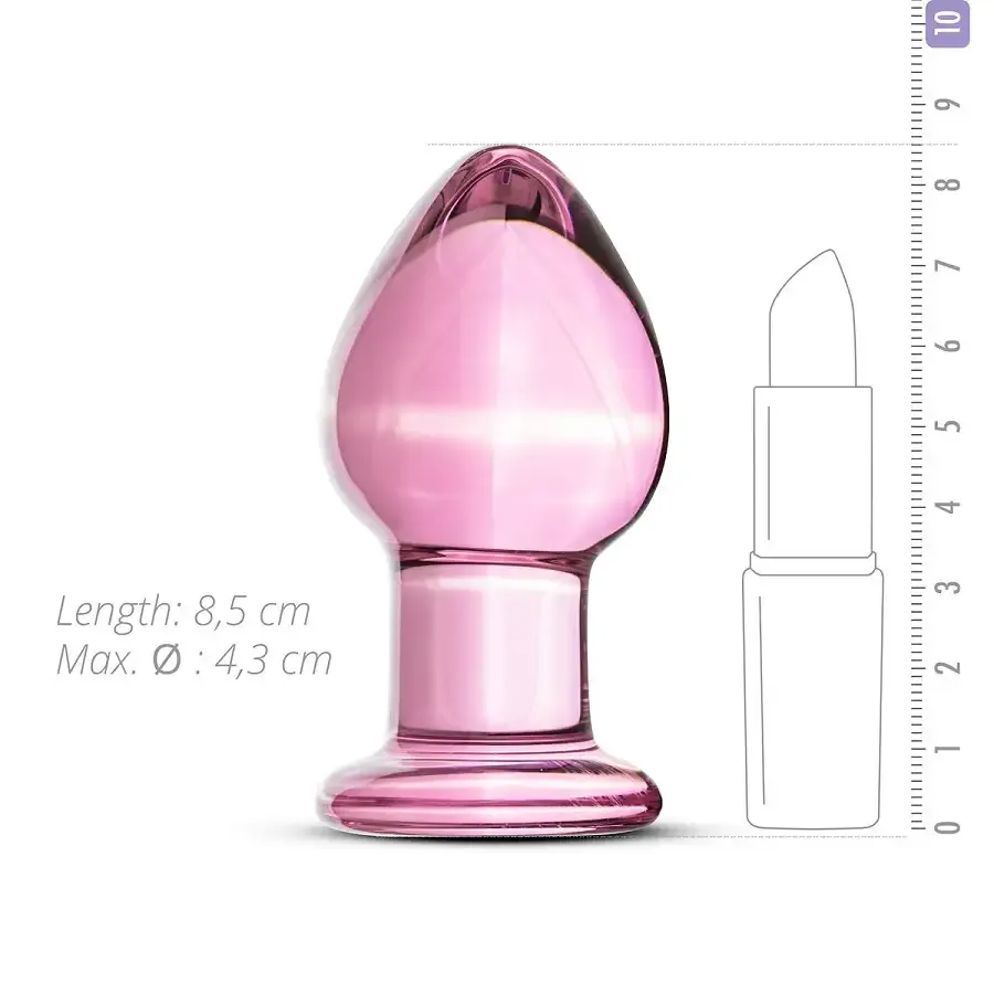 Рожева анальна пробка зі скла Gildo Pink Glass Buttplug Львів - фото 3