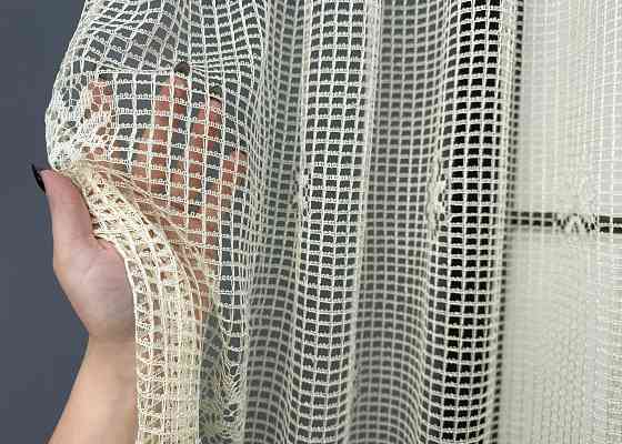 Тюль сітка висотою 1,5м "Juli", колір молочний з коричневим 612т Київ