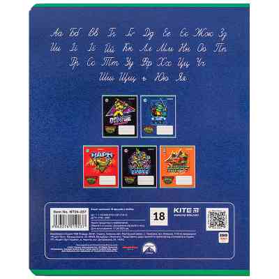 Тетрадь Kite Ninja Turtles, 18 листов, линия (NT24-237) Винница