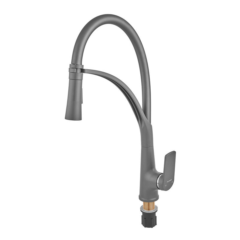 Змішувач для кухні Plamix Lucas-017 SET Graphite Refl.Grey з підведенням  (PM0723) ( 17089 ) Харків - фото 3