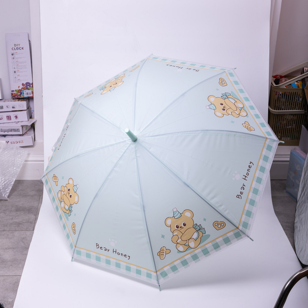 Дитячий зонт-трость полуавтомат м'ятного кольору Київ - фото 7