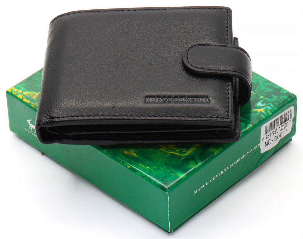 Чорне класичне портмоне з натуральної шкіри Marco Київ - фото 3