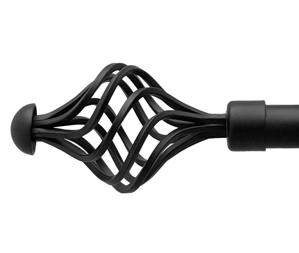 Карниз Orvit Арезо металевий дворядний техно гладка труба кільце металеве Чорний Оксамит 25\19 мм 160 см Львов - изображение 2