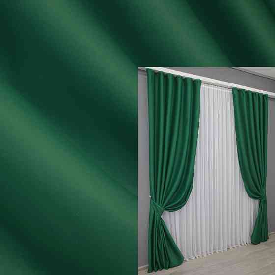 Комплект готовых штор VR-Textil Блэкаут Midnight № 1398ш Зеленый 150х290 см 2 шт (33-0265) Киев