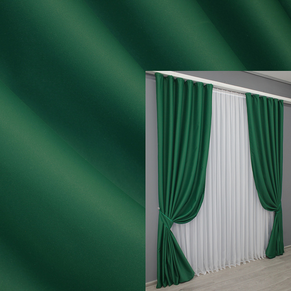 Комплект готовых штор VR-Textil Блэкаут Midnight № 1398ш Зеленый 150х290 см 2 шт (33-0265) Киев - изображение 1