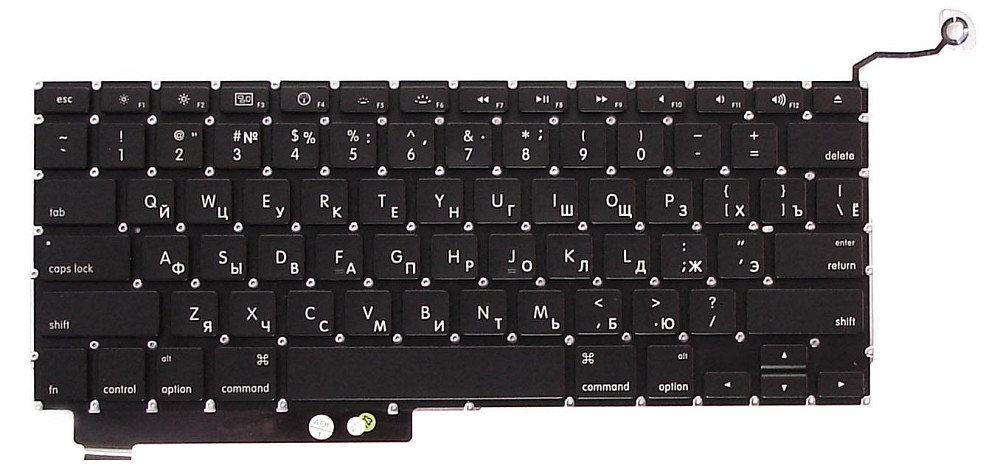 Клавиатура для ноутбука Apple MacBook Pro (A1286) с подсветкой (Light), Black, (No Frame), с (SD), RU (горизонтальный энтер) Вінниця - фото 2
