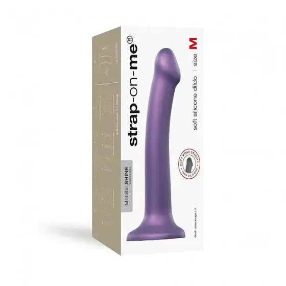 Насадка для страпону Strap-On-Me Mono Density Dildo Violet M, діам. 3,3 см, одношаровий силікон, гну Львів