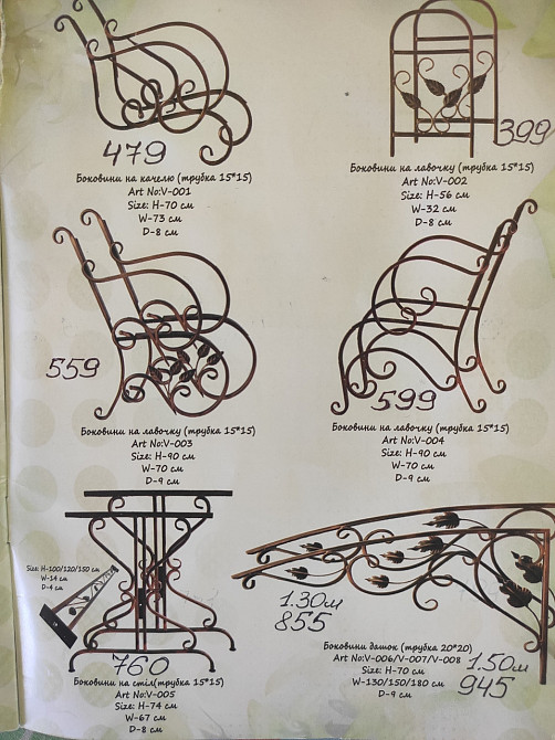 Боковини для дашка ковані 1.25 м V-006 Київ - фото 2