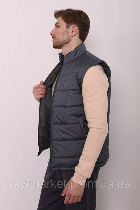 Жилет стьобаний Ray Basic чоловічий утеплений сірий (U0601М-Grey) 3XL Київ - фото 3