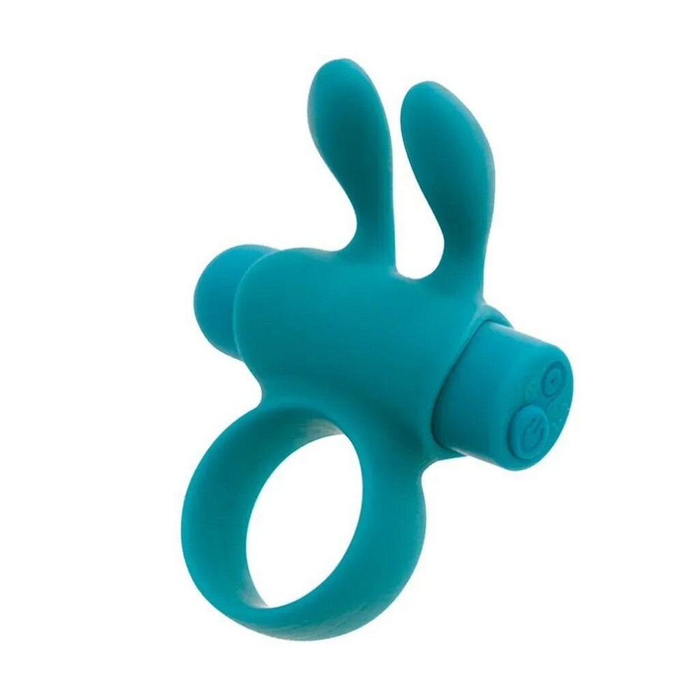 Ерекційне віброкільце S Pleasures Premium Rabbit Ring бірюзове, зі знімною віброкулею та вушками Sex Aura Київ - фото 1