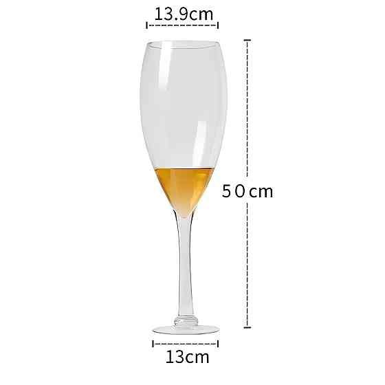 Великий скляний келих RESTEQ для шампанського та вина — 3 літри, висота 50 см, келих-декор у подарунок Київ