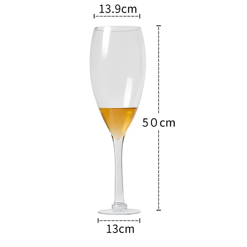 Огромный стеклянный бокал RESTEQ для шампанского и вина — 3 литра, высота 50 см, декоративный бокал-подарок Киев - изображение 2