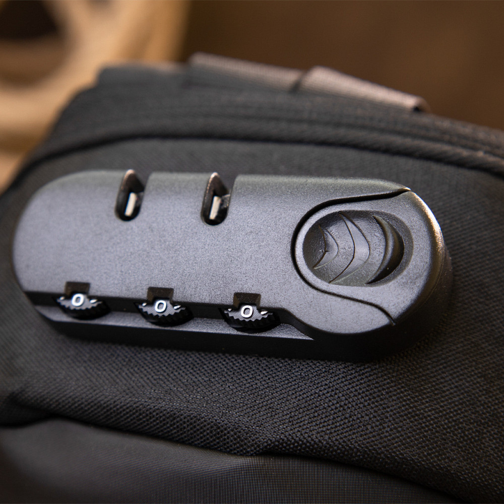 Эргономичный рюкзак через плечо с кодовым замком текстильный Vintage 20553 Черный Киев - изображение 8