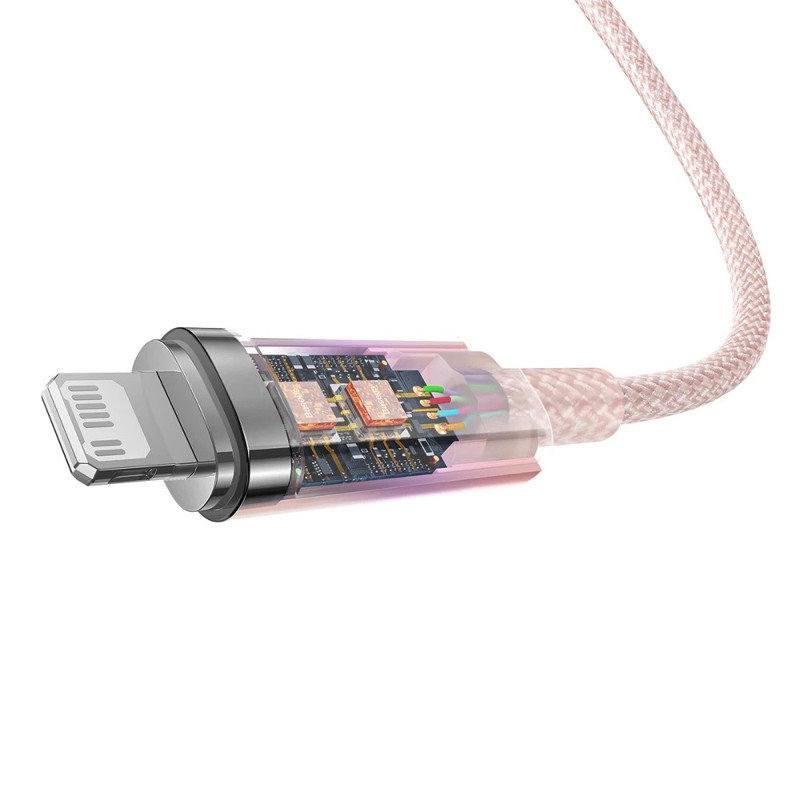 Кабель Baseus Explorer Series Fast Charging Cable with Smart Temperature Control Type-C to iP 20W 1m Pink Киев - изображение 5